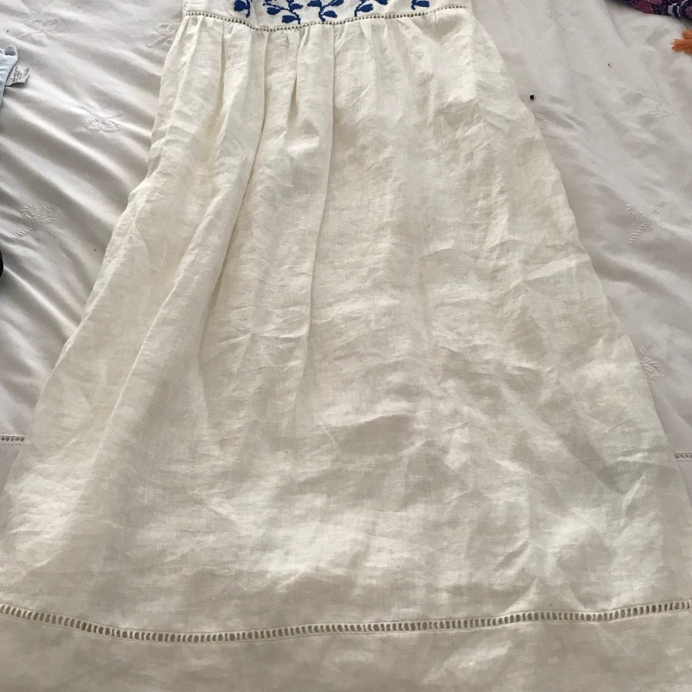 Zara backless white and blue dress, sz S - Picture 2 of 3
